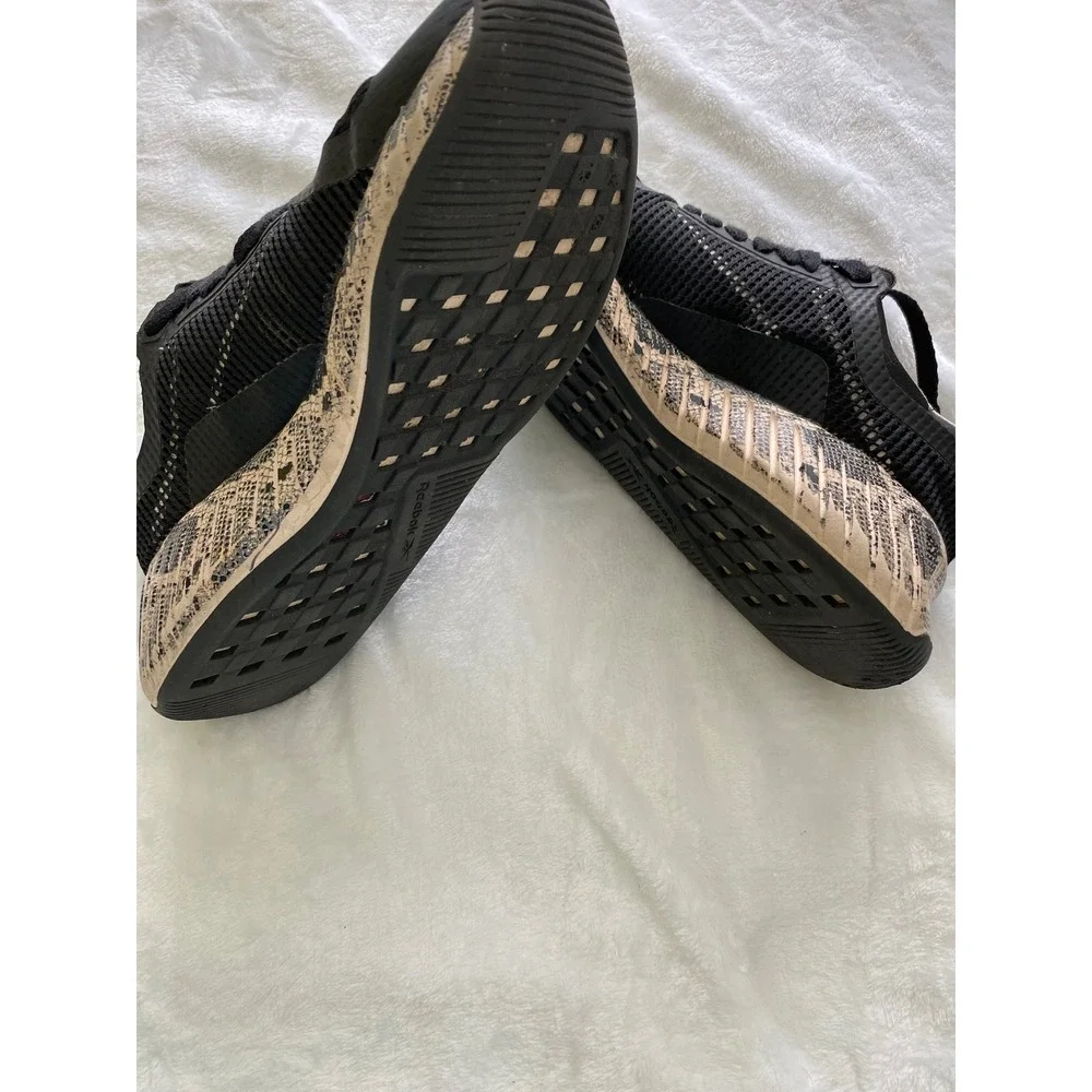 Reebok Nano X Womens 7.5 Training Shoes Black Snakeskin Print FFG0138644
